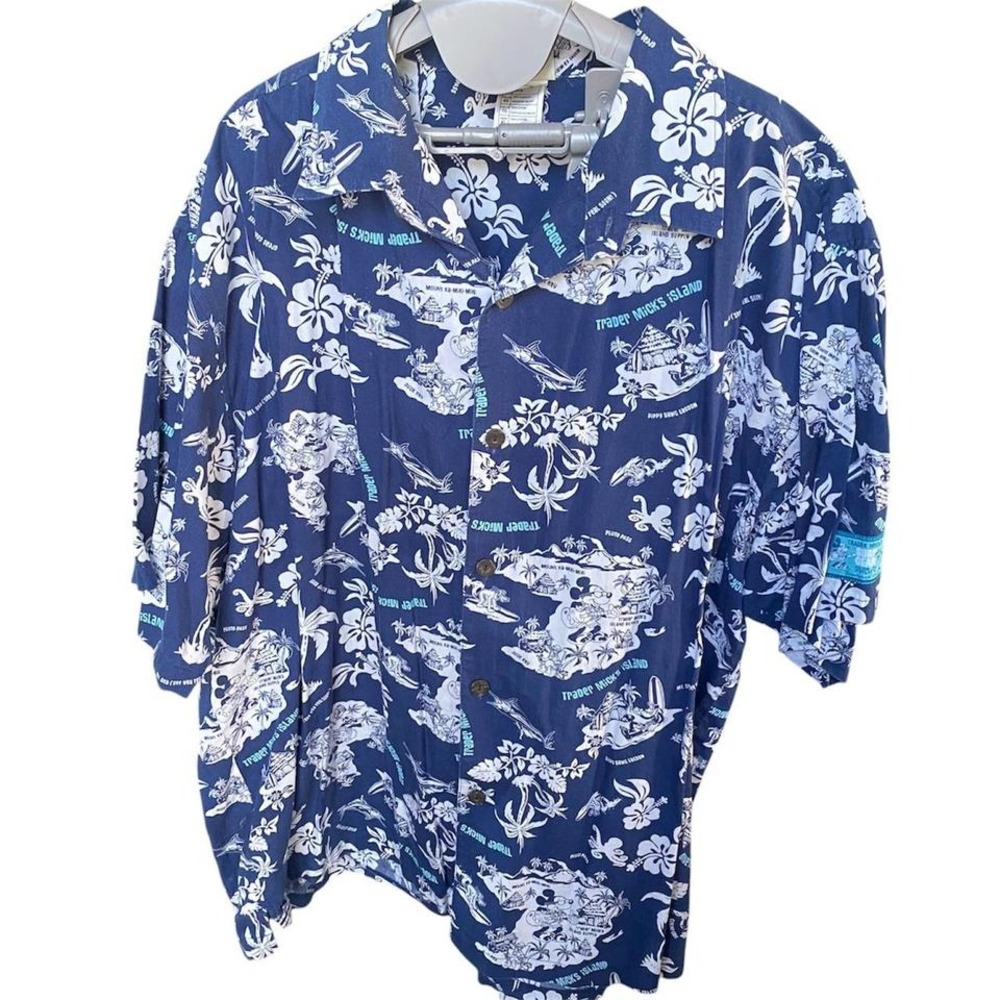 Disneyland resort Trader Micks surf gear Hawaiian island men's shirt size XL - Picture 5 of 6